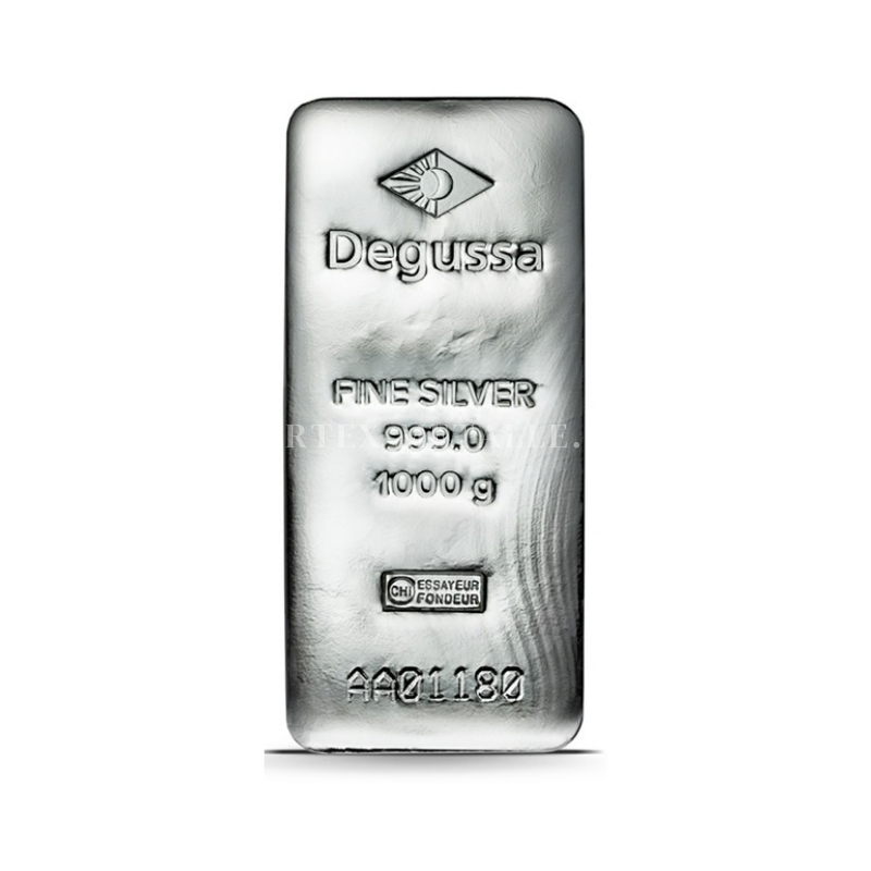 Degussa – 1 Kilogramm Silberbarren gegossen